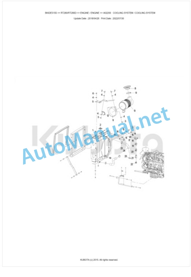 Kubota RT280, RT280D Parts Manual PDF BKIDE5155 3 Kubota RT280, RT280D Parts Manual PDF BKIDE5155-3