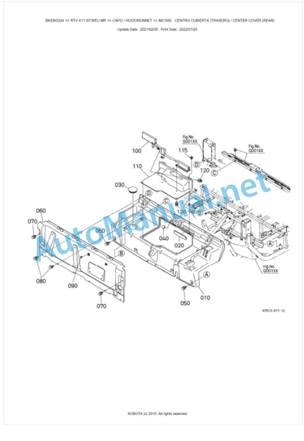 Kubota RTV-X1110TWEU, RTV-X1110TREU Parts Manual PDF BKIDK5324 5 Kubota RTV-X1110TWEU, RTV-X1110TREU Parts Manual PDF BKIDK5324-5