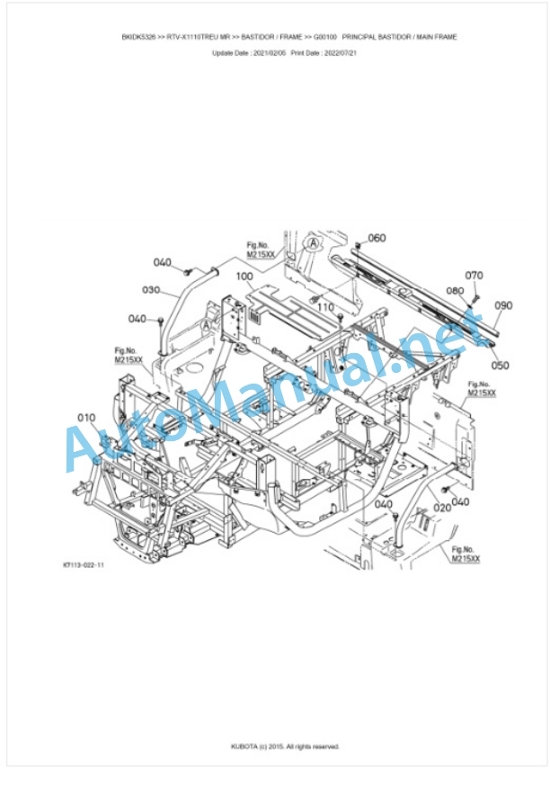 Kubota RTV-X1110TWEU, RTV-X1110TREU Parts Manual PDF BKIDK5326 4 Kubota RTV-X1110TWEU, RTV-X1110TREU Parts Manual PDF BKIDK5326-4