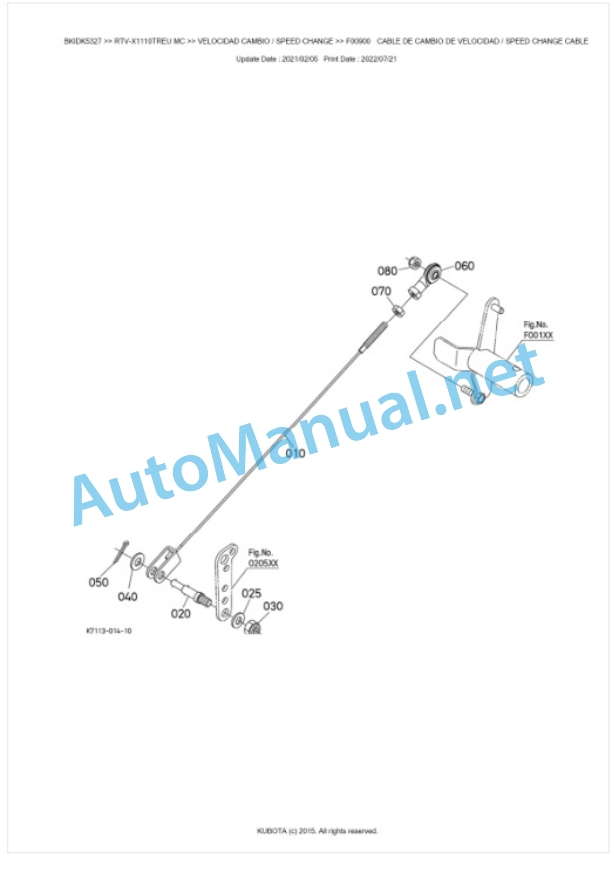 Kubota RTV-X1110TWEU, RTV-X1110TREU Parts Manual PDF BKIDK5327 3 Kubota RTV-X1110TWEU, RTV-X1110TREU Parts Manual PDF BKIDK5327-3
