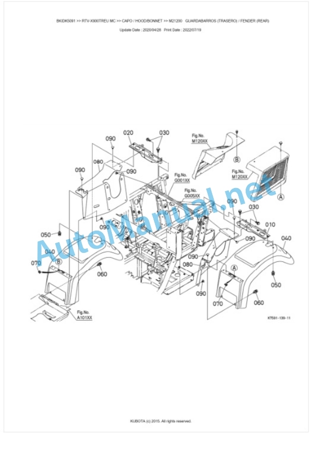 Kubota RTV-X900TWEU, RTV-X900TREU Parts Manual PDF BKIDK5091 5 Kubota RTV-X900TWEU, RTV-X900TREU Parts Manual PDF BKIDK5091-5