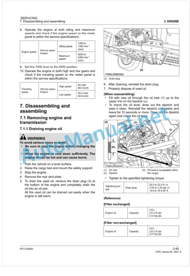 Kubota RTV-XG850 Utility Vehicle Workshop Manual PDF 3 Kubota RTV-XG850 Utility Vehicle Workshop Manual PDF-3