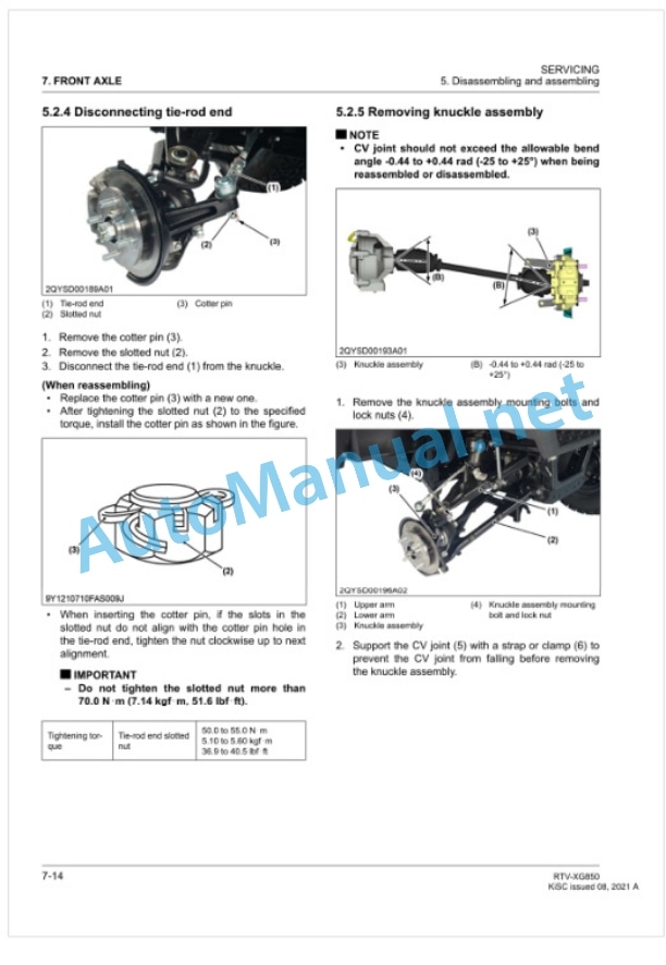 Kubota RTV-XG850 Utility Vehicle Workshop Manual PDF 5 Kubota RTV-XG850 Utility Vehicle Workshop Manual PDF-5