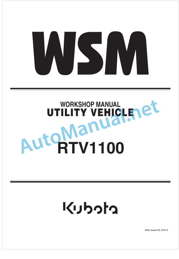 Kubota RTV1100 Utility Vehicle Workshop Manual PDF 1 Kubota RTV1100 Utility Vehicle Workshop Manual PDF