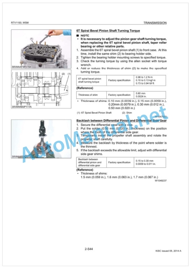 Kubota RTV1100 Utility Vehicle Workshop Manual PDF 3 Kubota RTV1100 Utility Vehicle Workshop Manual PDF-3