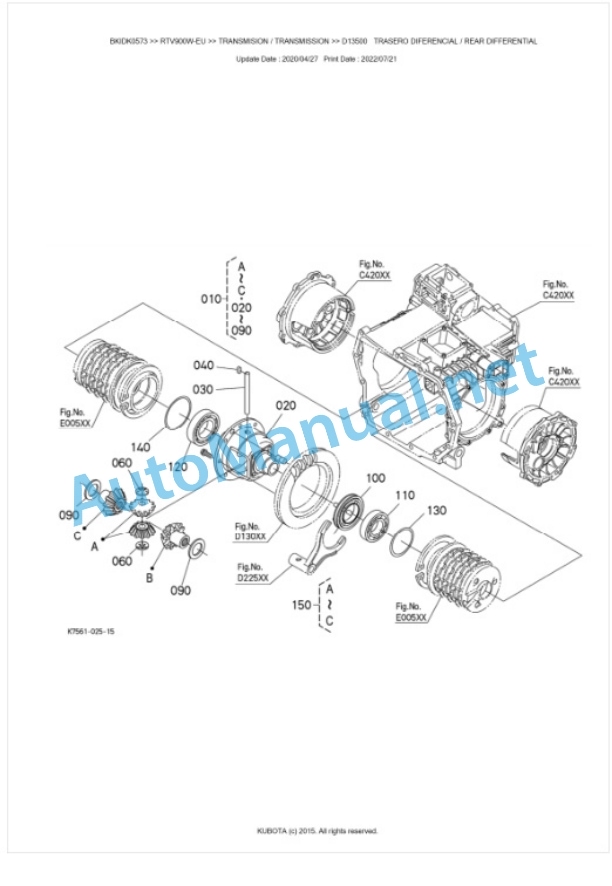 Kubota RTV900-EU Parts Manual PDF BKIDK0573 3 Kubota RTV900-EU Parts Manual PDF BKIDK0573-3