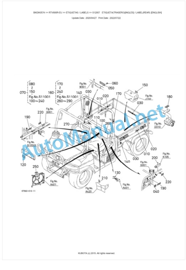 Kubota RTV900-EU Parts Manual PDF BKIDK0574 5 Kubota RTV900-EU Parts Manual PDF BKIDK0574-5