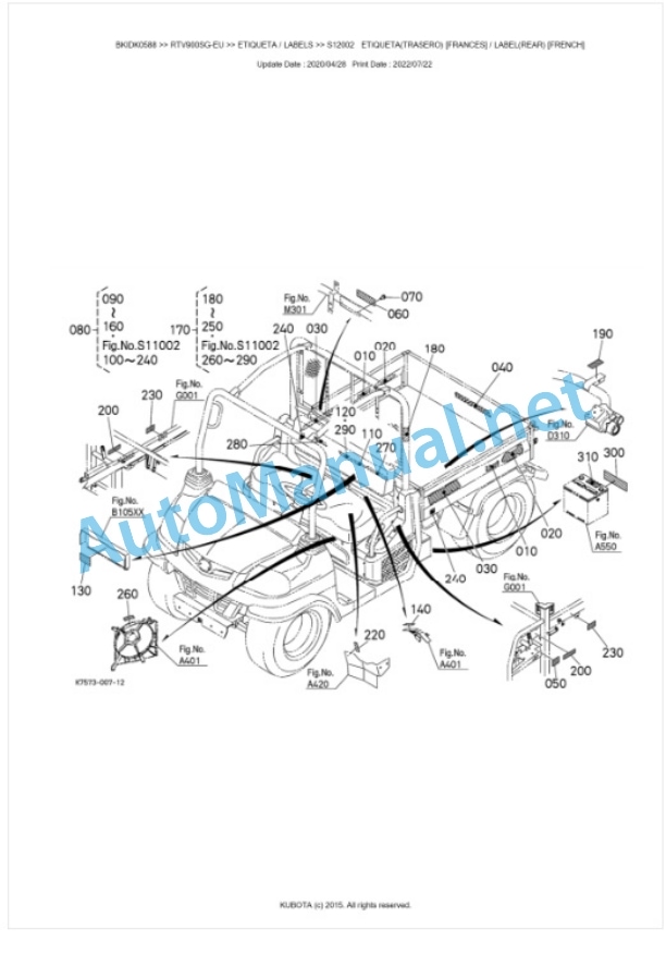 Kubota RTV900-EU Parts Manual PDF BKIDK0588 5 Kubota RTV900-EU Parts Manual PDF BKIDK0588-5