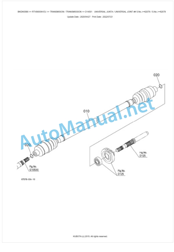 Kubota RTV900-EU Parts Manual PDF BKIDK0589 3 Kubota RTV900-EU Parts Manual PDF BKIDK0589-3