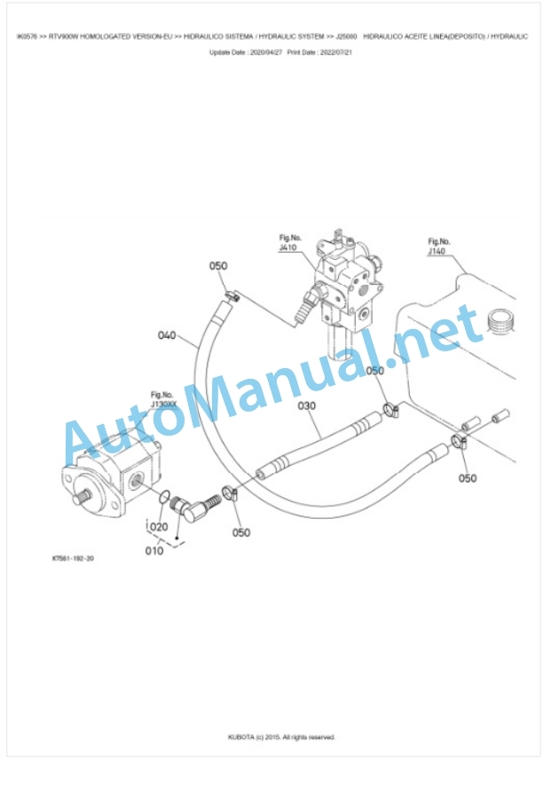 Kubota RTV900 Homologated Version Parts Manual PDF BKIDK0576 4 Kubota RTV900 Homologated Version Parts Manual PDF BKIDK0576-4