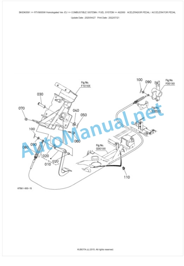 Kubota RTV900 Homologated Version Parts Manual PDF BKIDK0591 2 Kubota RTV900 Homologated Version Parts Manual PDF BKIDK0591-2