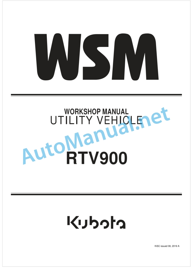 Kubota RTV900 Utility Vehicle Workshop Manual PDF 1 Kubota RTV900 Utility Vehicle Workshop Manual PDF