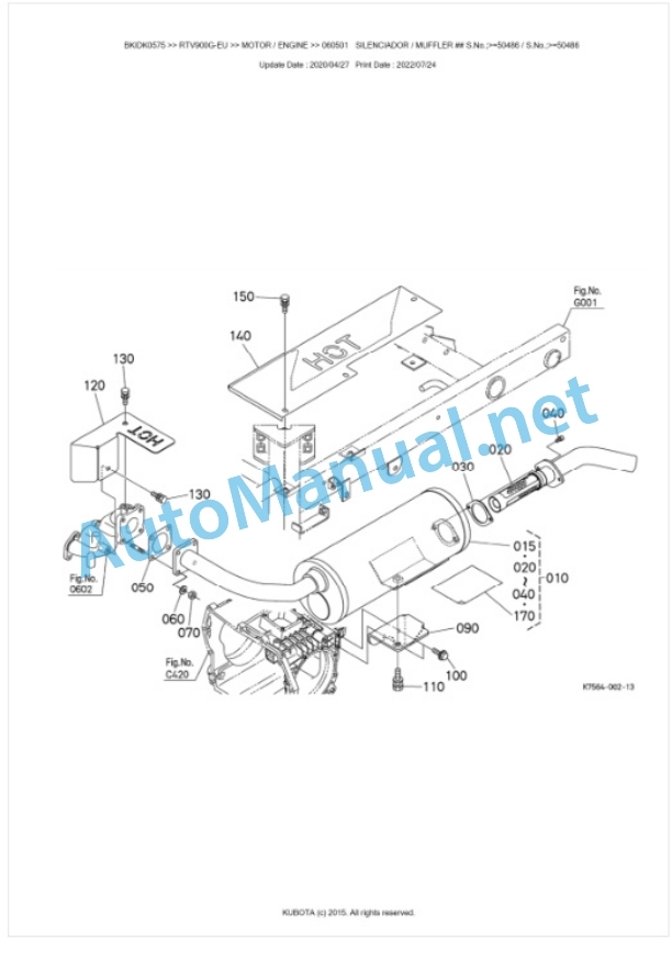 Kubota RTV900G-EU Parts Manual PDF BKIDK0575 2 Kubota RTV900G-EU Parts Manual PDF BKIDK0575-2