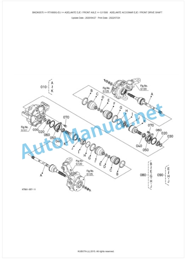 Kubota RTV900G-EU Parts Manual PDF BKIDK0575 4 Kubota RTV900G-EU Parts Manual PDF BKIDK0575-4
