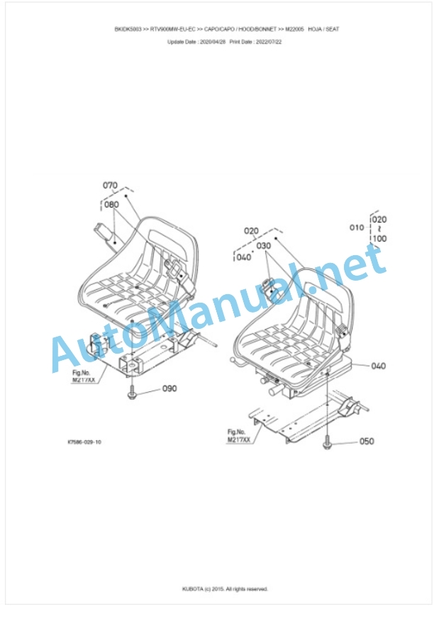 Kubota RTV900MW-EU-EC, RTV900MR-EU-EC Parts Manual PDF BKIDK5003 5 Kubota RTV900MW-EU-EC, RTV900MR-EU-EC Parts Manual PDF BKIDK5003-5