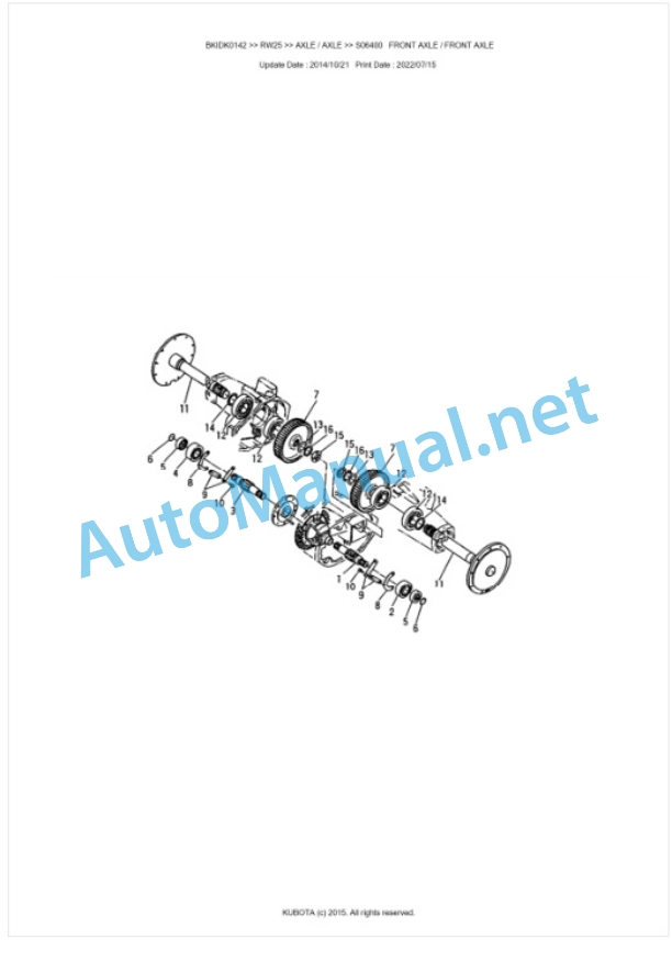 Kubota RW25 Parts Manual PDF BKIDK0142 3 Kubota RW25 Parts Manual PDF BKIDK0142-3