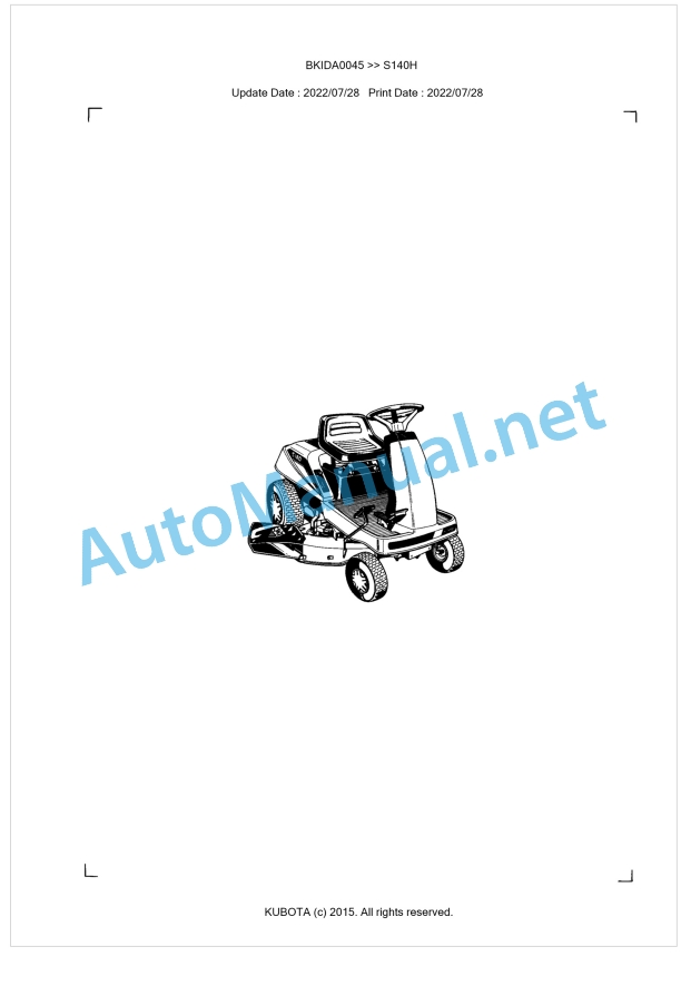 Kubota S140H Parts Manual PDF BKIDA0045 1 Kubota S140H Parts Manual PDF BKIDA0045