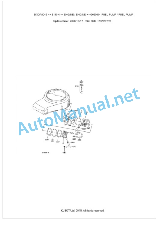 Kubota S140H Parts Manual PDF BKIDA0045 2 Kubota S140H Parts Manual PDF BKIDA0045-2