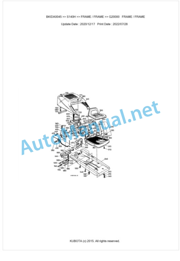 Kubota S140H Parts Manual PDF BKIDA0045 5 Kubota S140H Parts Manual PDF BKIDA0045-5