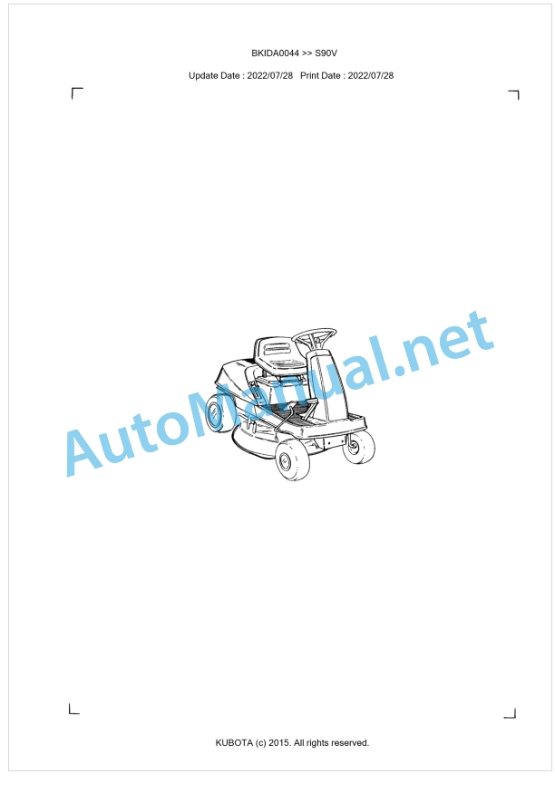 Kubota S90V Parts Manual PDF BKIDA0044 1 Kubota S90V Parts Manual PDF BKIDA0044