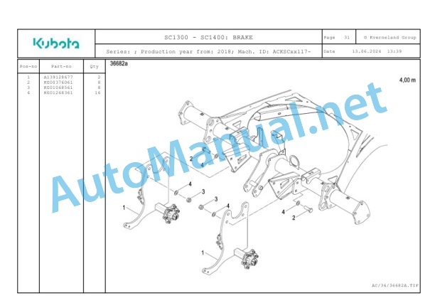Kubota SC1300, SC1400 Parts Manual PDF 2 Kubota SC1300, SC1400 Parts Manual PDF-2