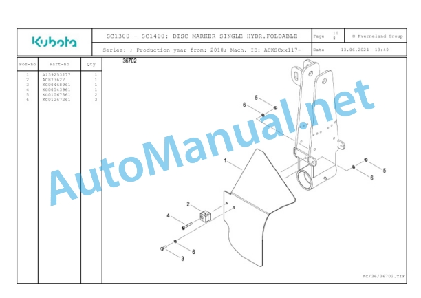 Kubota SC1300, SC1400 Parts Manual PDF 4 Kubota SC1300, SC1400 Parts Manual PDF-4