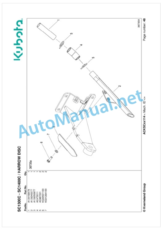 Kubota SC1300C, SC1400C Parts Manual PDF 4 Kubota SC1300C, SC1400C Parts Manual PDF-4