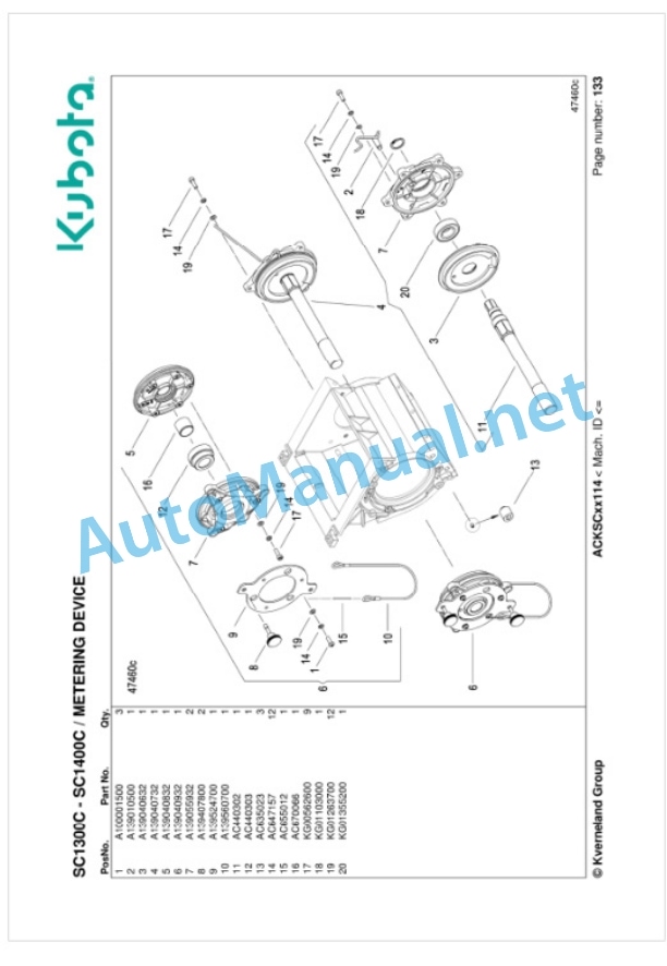 Kubota SC1300C, SC1400C Parts Manual PDF 5 Kubota SC1300C, SC1400C Parts Manual PDF-5