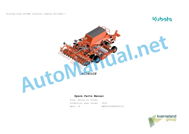 Kubota SC1401CF Parts Manual PDF 1 Kubota SC1401CF Parts Manual PDF