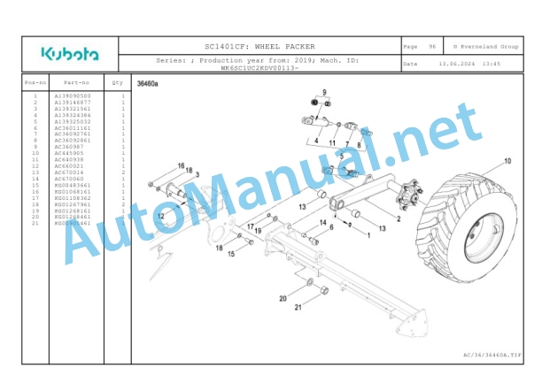 Kubota SC1401CF Parts Manual PDF 3 Kubota SC1401CF Parts Manual PDF-3