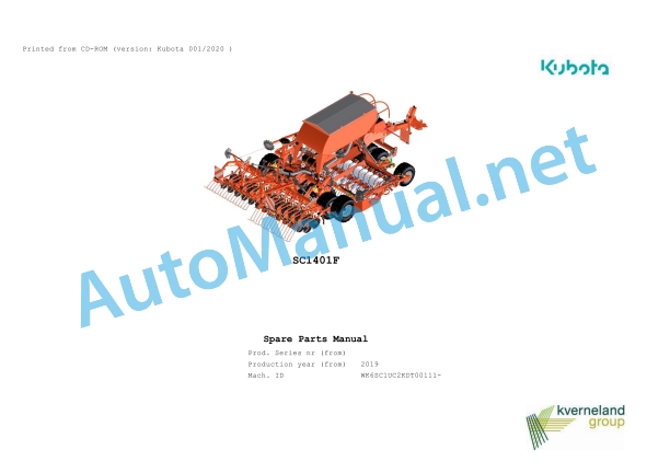 Kubota SC1401F Parts Manual PDF 1 Kubota SC1401F Parts Manual PDF