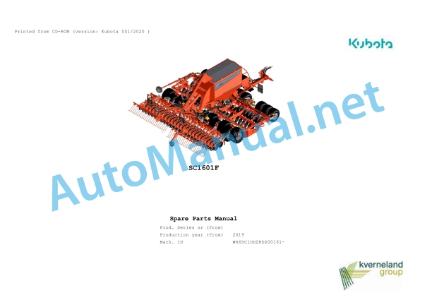 Kubota SC1601F Parts Manual PDF 1 Kubota SC1601F Parts Manual PDF