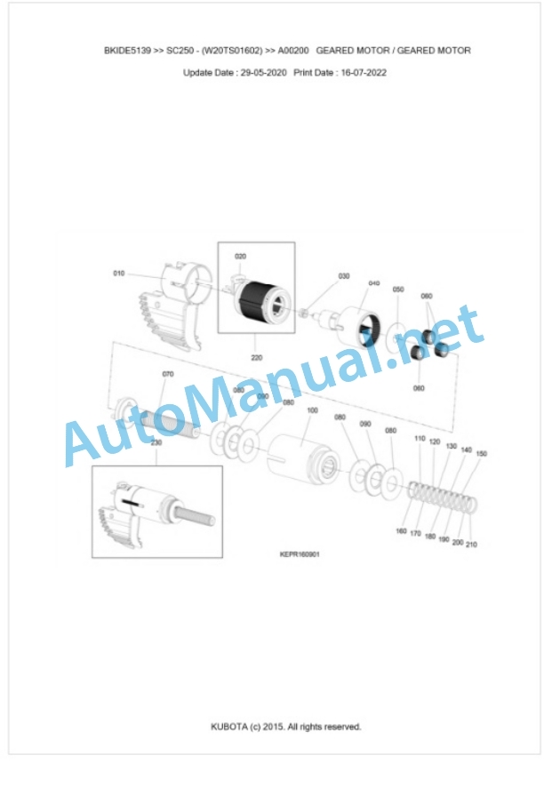 Kubota SC250 Parts Manual PDF BKIDE5139 3 Kubota SC250 Parts Manual PDF BKIDE5139-3