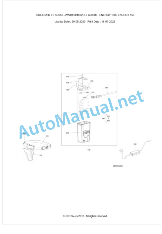 Kubota SC250 Parts Manual PDF BKIDE5139 4 Kubota SC250 Parts Manual PDF BKIDE5139-4