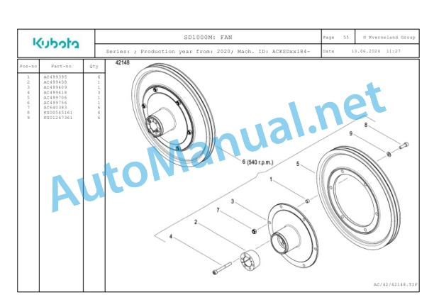 Kubota SD1000M Parts Manual PDF 3 Kubota SD1000M Parts Manual PDF-3