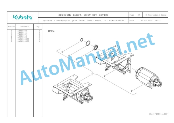 Kubota SD1000M Parts Manual PDF 4 Kubota SD1000M Parts Manual PDF-4