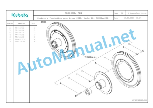 Kubota SD2000M Parts Manual PDF 3 Kubota SD2000M Parts Manual PDF-3