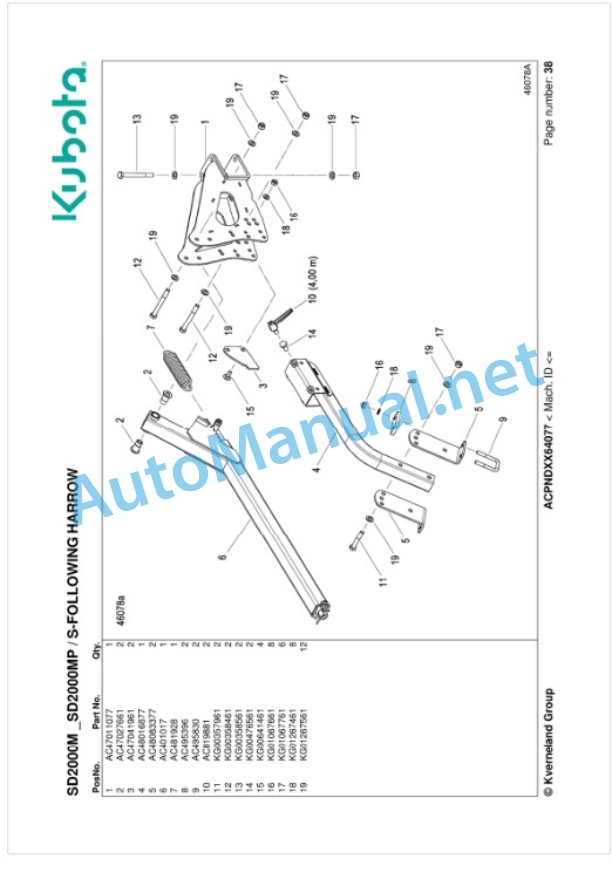 Kubota SD2000M, SD2000MP Parts Manual PDF 2 Kubota SD2000M, SD2000MP Parts Manual PDF-2