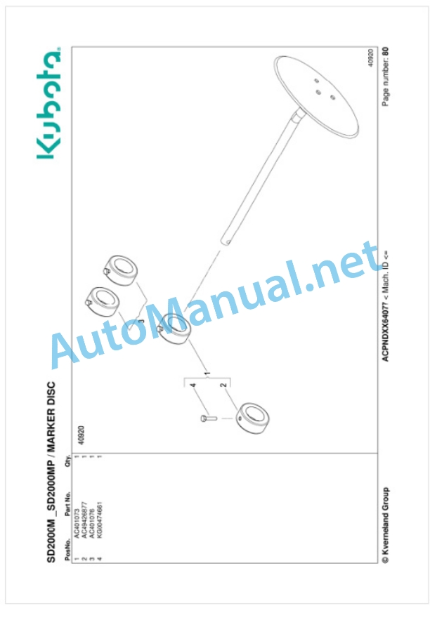 Kubota SD2000M, SD2000MP Parts Manual PDF 3 Kubota SD2000M, SD2000MP Parts Manual PDF-3