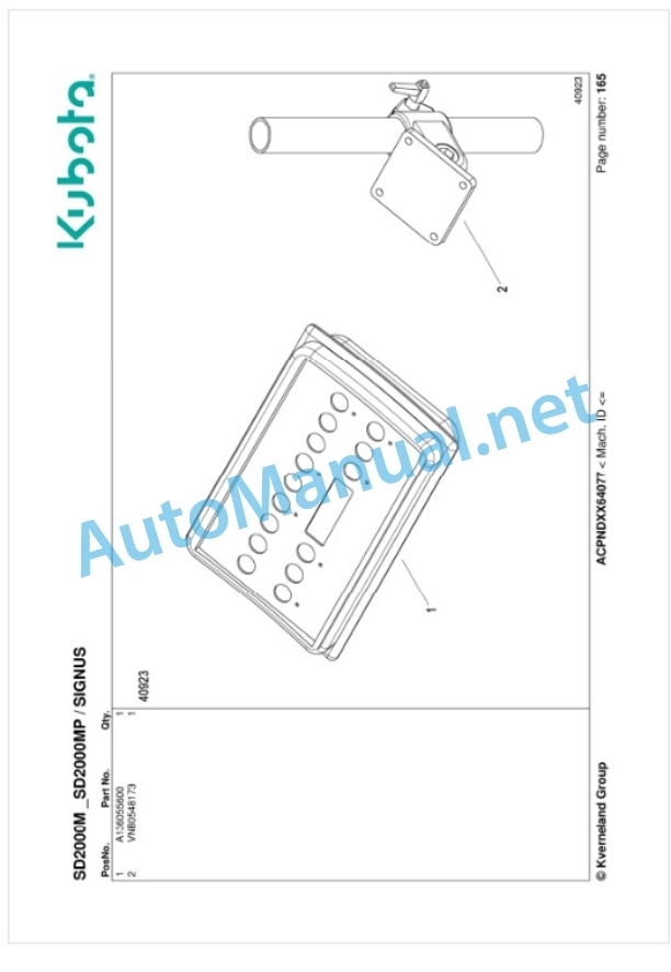 Kubota SD2000M, SD2000MP Parts Manual PDF 5 Kubota SD2000M, SD2000MP Parts Manual PDF-5