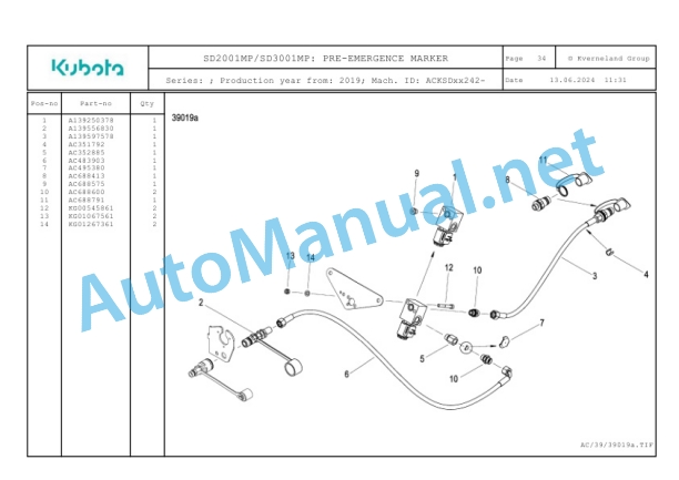 Kubota SD2001MP, SD3001MP Parts Manual PDF 2 Kubota SD2001MP, SD3001MP Parts Manual PDF-2