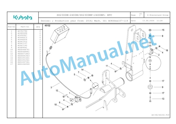 Kubota SD2300M-2400M, SD2300MP-2400MP Parts Manual PDF 5 Kubota SD2300M-2400M, SD2300MP-2400MP Parts Manual PDF-5