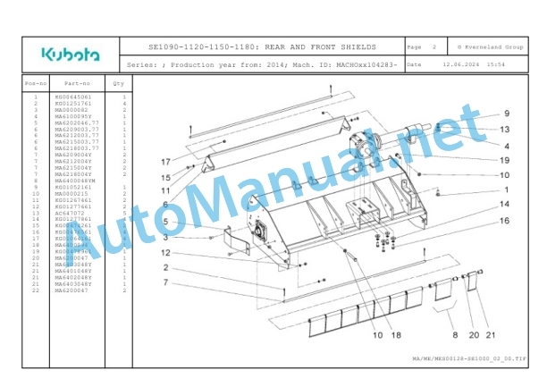 Kubota SE1090-1120-1150-1180 Parts Manual PDF 3 Kubota SE1090-1120-1150-1180 Parts Manual PDF-3