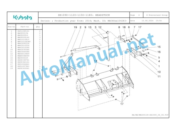 Kubota SE1090-1120-1150-1180 Parts Manual PDF 4 Kubota SE1090-1120-1150-1180 Parts Manual PDF-4