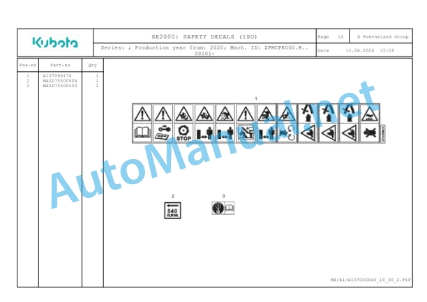 Kubota SE2000 Parts Manual PDF 5 Kubota SE2000 Parts Manual PDF-5
