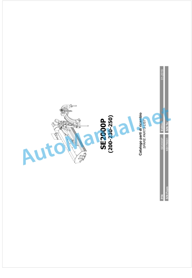 Kubota SE2000P-200, SE2000P-230, SE2000P-250 Parts Manual PDF 1 Kubota SE2000P-200, SE2000P-230, SE2000P-250 Parts Manual PDF