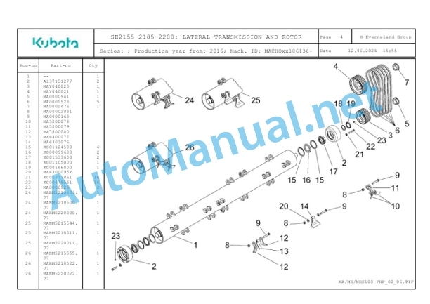 Kubota SE2155-2185-2200 Parts Manual PDF 3 Kubota SE2155-2185-2200 Parts Manual PDF-3