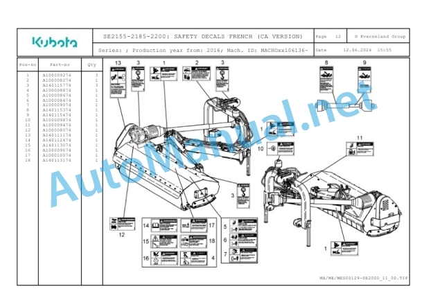 Kubota SE2155-2185-2200 Parts Manual PDF 5 Kubota SE2155-2185-2200 Parts Manual PDF-5