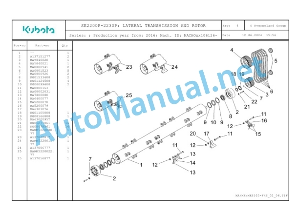 Kubota SE2200P-2230P Parts Manual PDF 3 Kubota SE2200P-2230P Parts Manual PDF-3