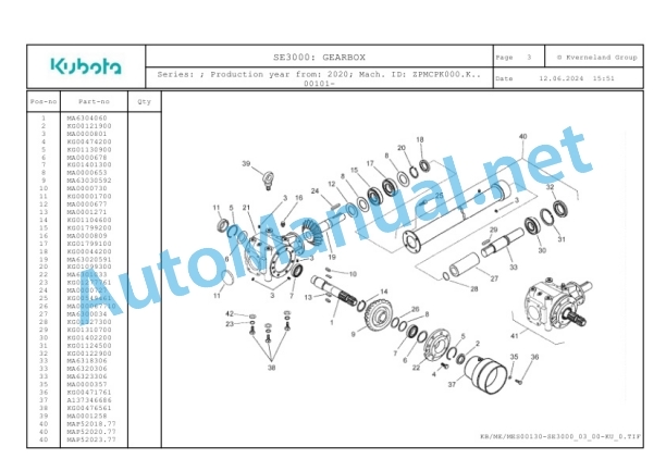 Kubota SE3000 Parts Manual PDF 3 Kubota SE3000 Parts Manual PDF-3